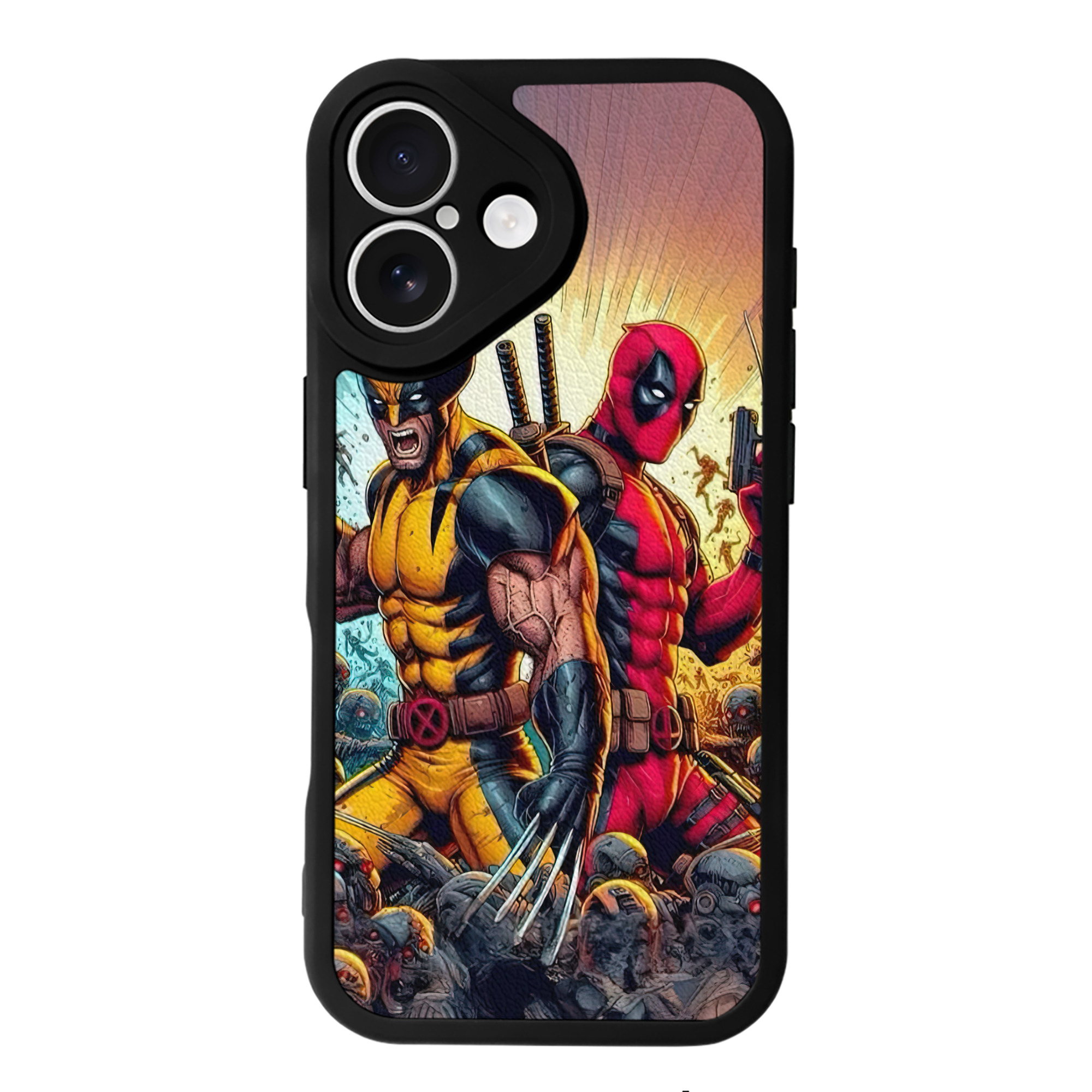 （画像用） Deadpool デッドプール 【iPhone 16シリーズ対応】シリコンスマホケース（レザー調） 材質：シリコン